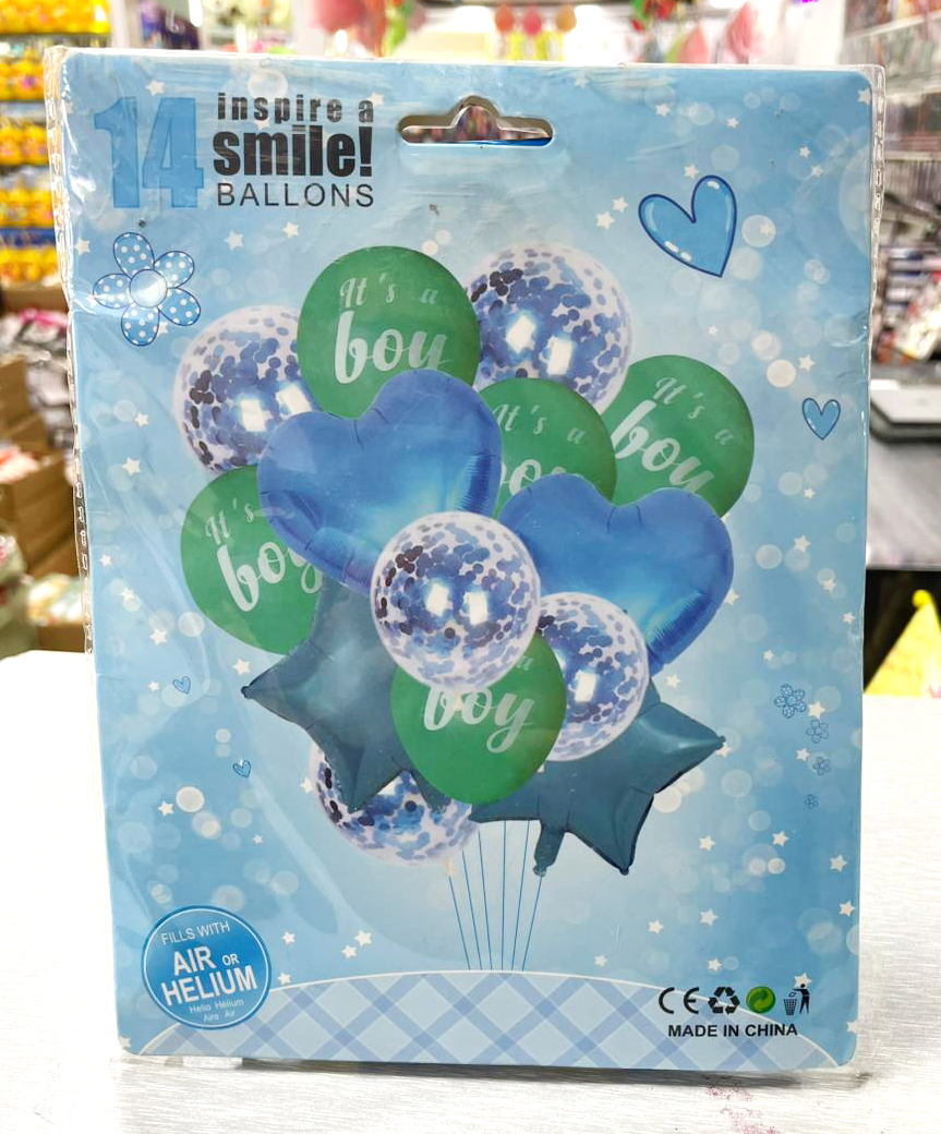 مجموعة هيليم وبالون 14قطعة Boy&Girl